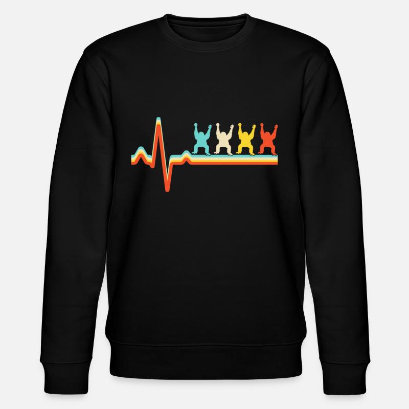 Gorilla Retro Herzschlag - Stanley/Stella Unisex Bio-Sweatshirt CHANGER  - Schwarz