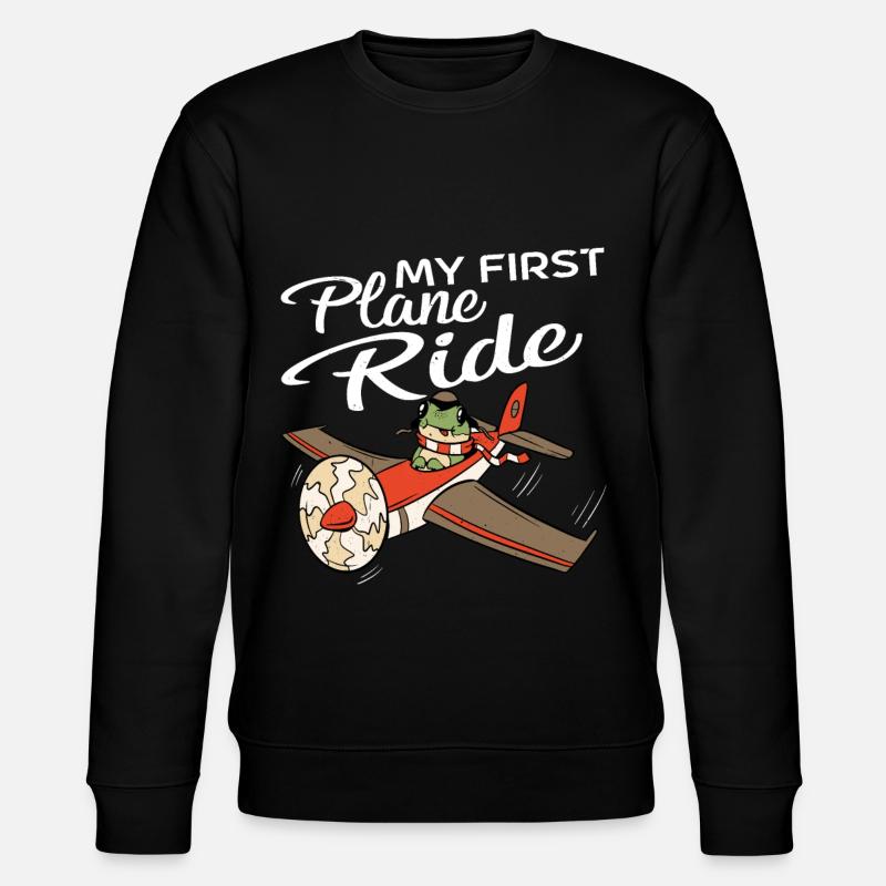 My First Plane Ride 56 - Stanley/Stella Unisex Bio-Sweatshirt CHANGER  - Schwarz