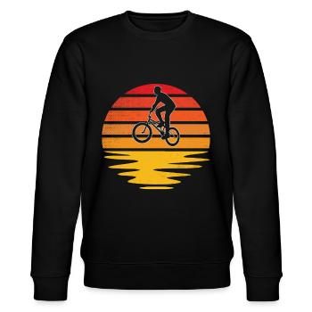 BMX Retro - Stanley/Stella Unisex Bio-Sweatshirt CHANGER  - Schwarz - Vorne - Nik (191cm) & Marisol (170cm)