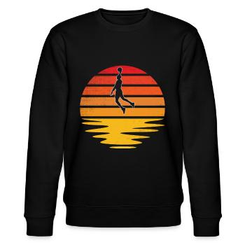Basketball Retro - Stanley/Stella CHANGER Unisex Organic Sweatshirt - black - Front - Nik (191cm) & Marisol (170cm)