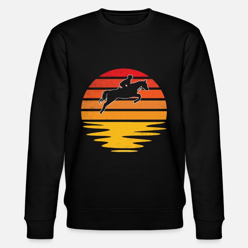 Pferde Retro - Stanley/Stella Unisex Bio-Sweatshirt CHANGER  - Schwarz