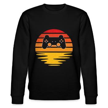 Gaming Retro - Stanley/Stella Unisex Bio-Sweatshirt CHANGER  - Schwarz - Vorne - Nik (191cm) & Marisol (170cm)