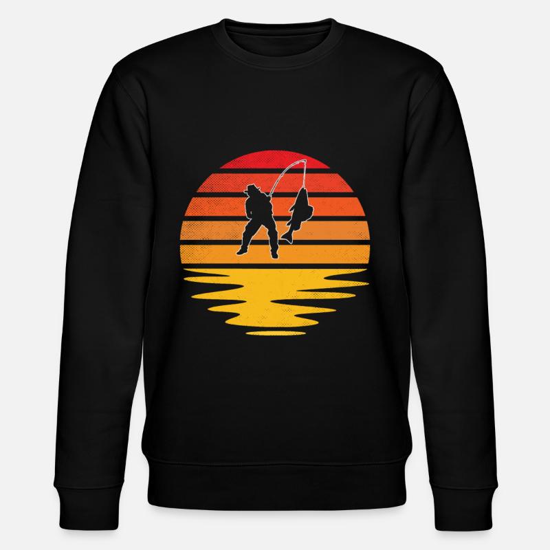 Angeln Retro - Stanley/Stella Unisex Bio-Sweatshirt CHANGER  - Schwarz