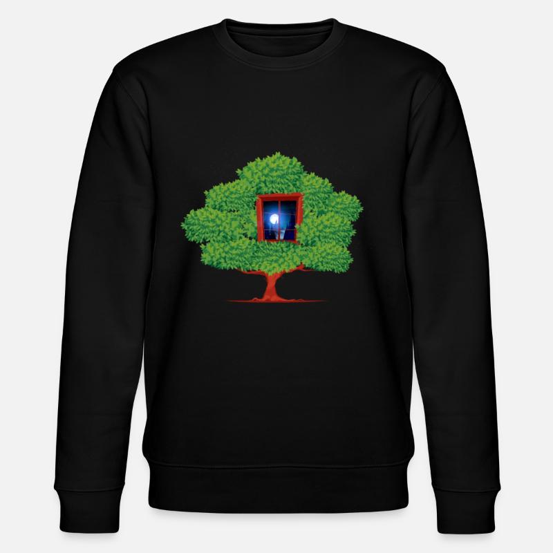 Tree Window Night Abstract - Stanley/Stella CHANGER Unisex Organic Sweatshirt - black