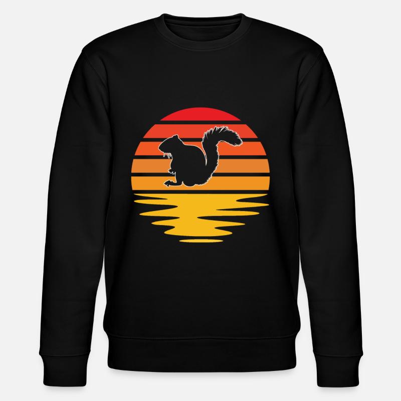 Eichhörnchen Retro - Stanley/Stella Unisex Bio-Sweatshirt CHANGER  - Schwarz
