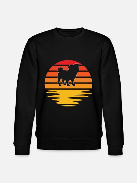 Mops Retro - Stanley/Stella Unisex Bio-Sweatshirt CHANGER - Schwarz