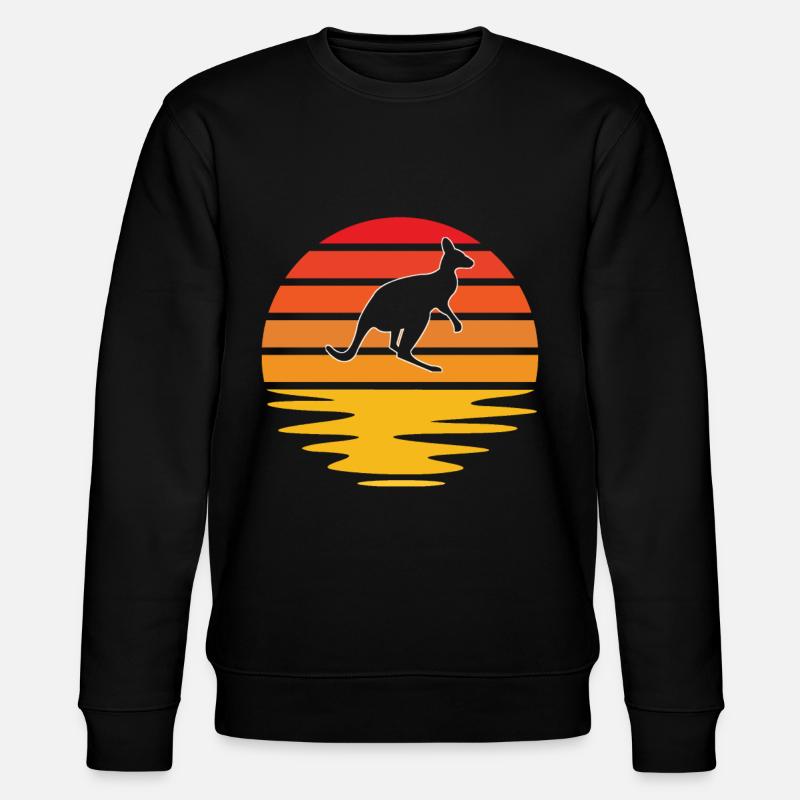 Känguru Retro - Stanley/Stella Unisex Bio-Sweatshirt CHANGER  - Schwarz