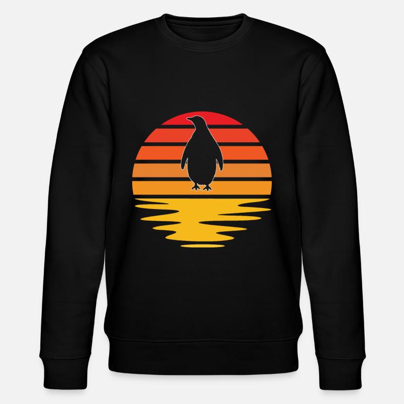 Pinguin Retro - Stanley/Stella Unisex Bio-Sweatshirt CHANGER - Schwarz