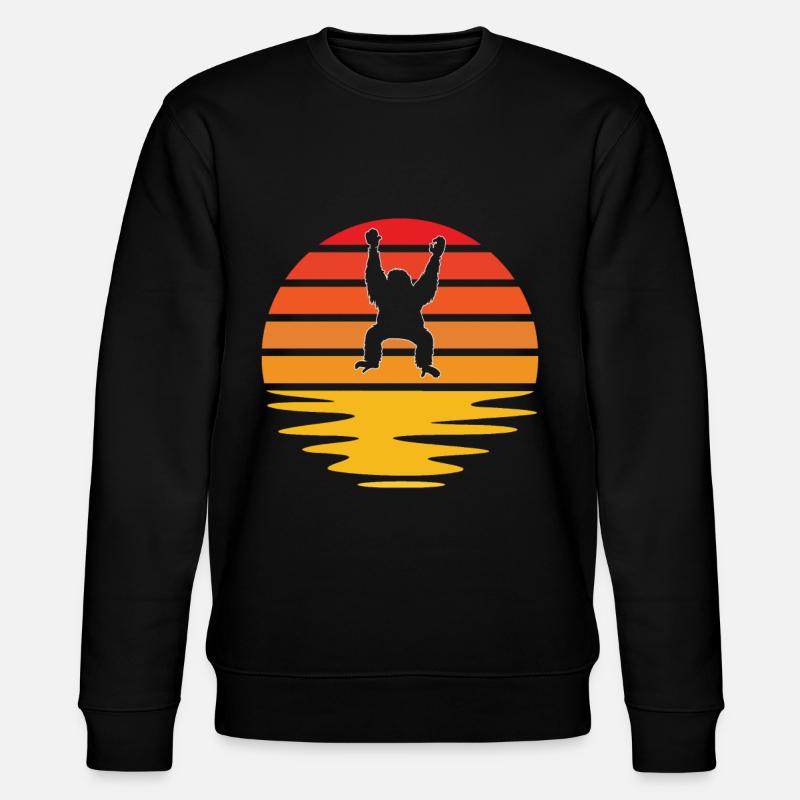 Gorilla Retro - Stanley/Stella CHANGER Unisex Organic Sweatshirt - black