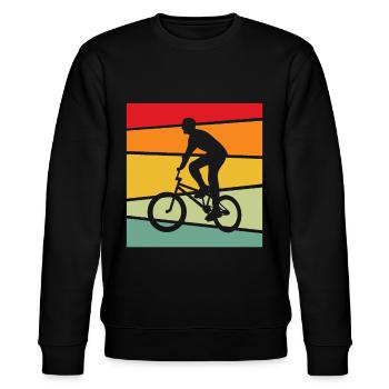 BMX Retro - Stanley/Stella Unisex Bio-Sweatshirt CHANGER  - Schwarz - Vorne - Nik (191cm) & Marisol (170cm)
