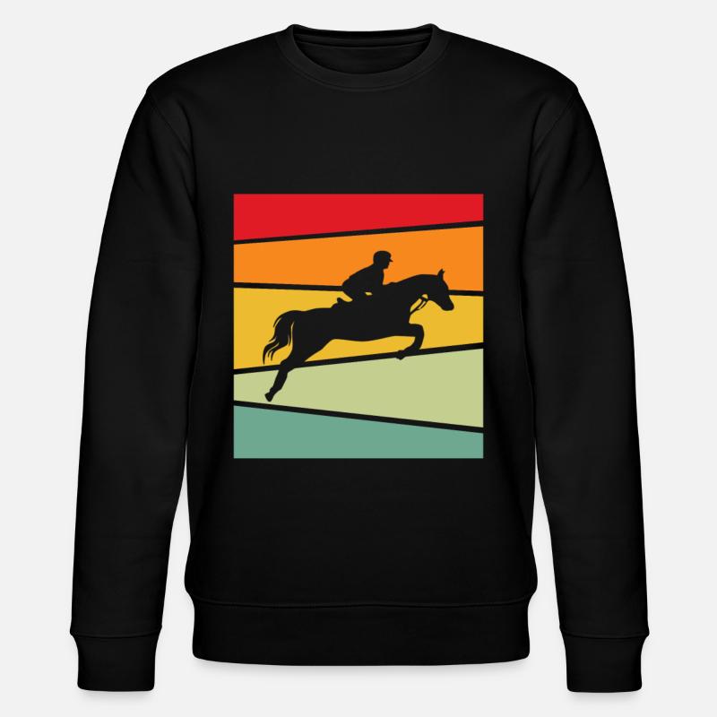 Pferd Retro - Stanley/Stella Unisex Bio-Sweatshirt CHANGER  - Schwarz