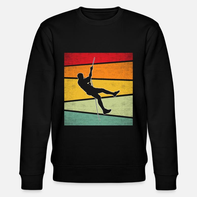 Klettern Retro - Stanley/Stella Unisex Bio-Sweatshirt CHANGER  - Schwarz