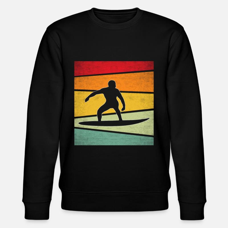 Surfing Retro - Stanley/Stella CHANGER Unisex Organic Sweatshirt - black