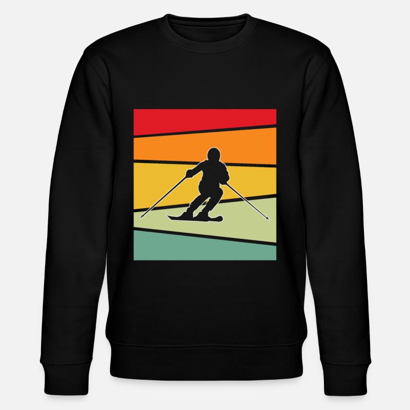 Ski Retro - Stanley/Stella Unisex Bio-Sweatshirt CHANGER  - Schwarz