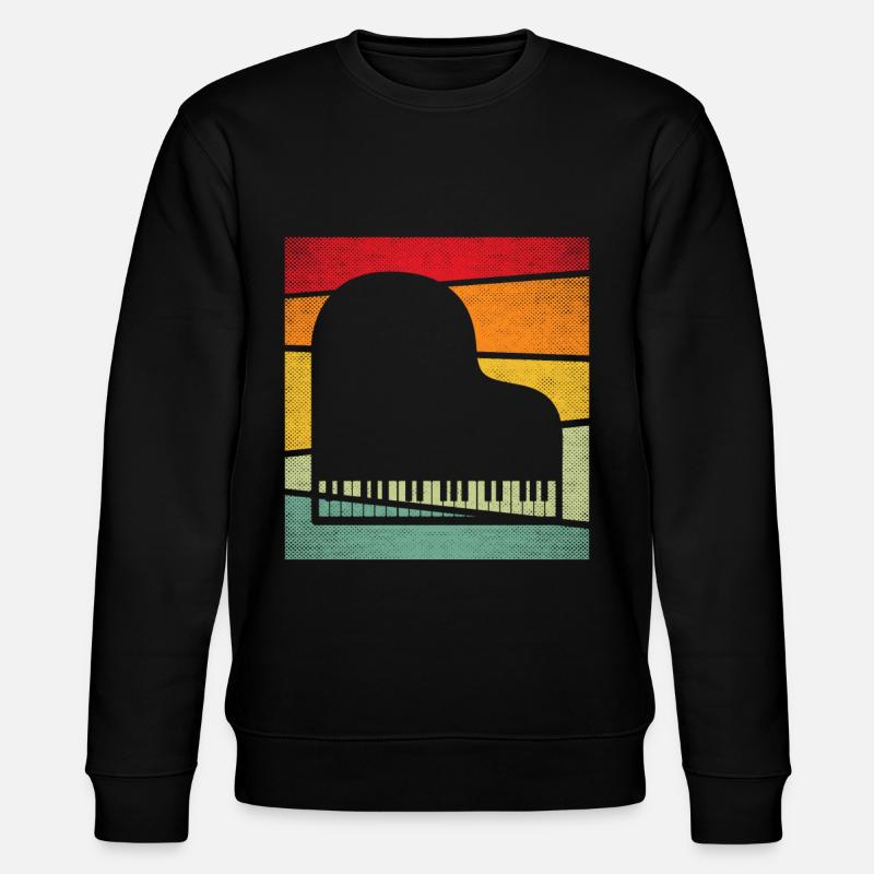 Klavier Retro - Stanley/Stella Unisex Bio-Sweatshirt CHANGER  - Schwarz