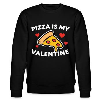 Pizza Saying Humorous Gift - Stanley/Stella CHANGER Unisex Organic Sweatshirt - black - Front - Nik (191cm) & Marisol (170cm)