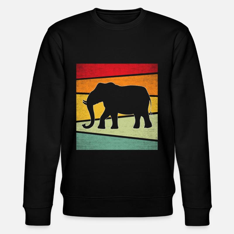 Elephant Retro - Stanley/Stella CHANGER Unisex Organic Sweatshirt - black