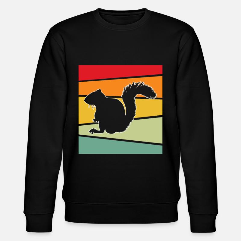 Eichhörnchen retro - Stanley/Stella Unisex Bio-Sweatshirt CHANGER  - Schwarz
