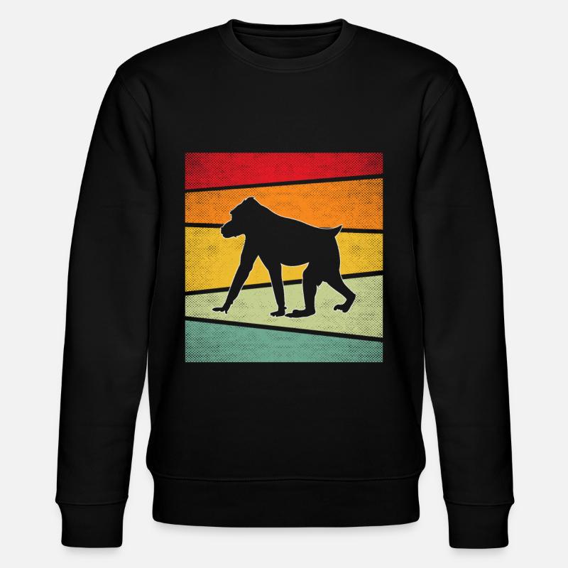 Affe Retro - Stanley/Stella Unisex Bio-Sweatshirt CHANGER  - Schwarz