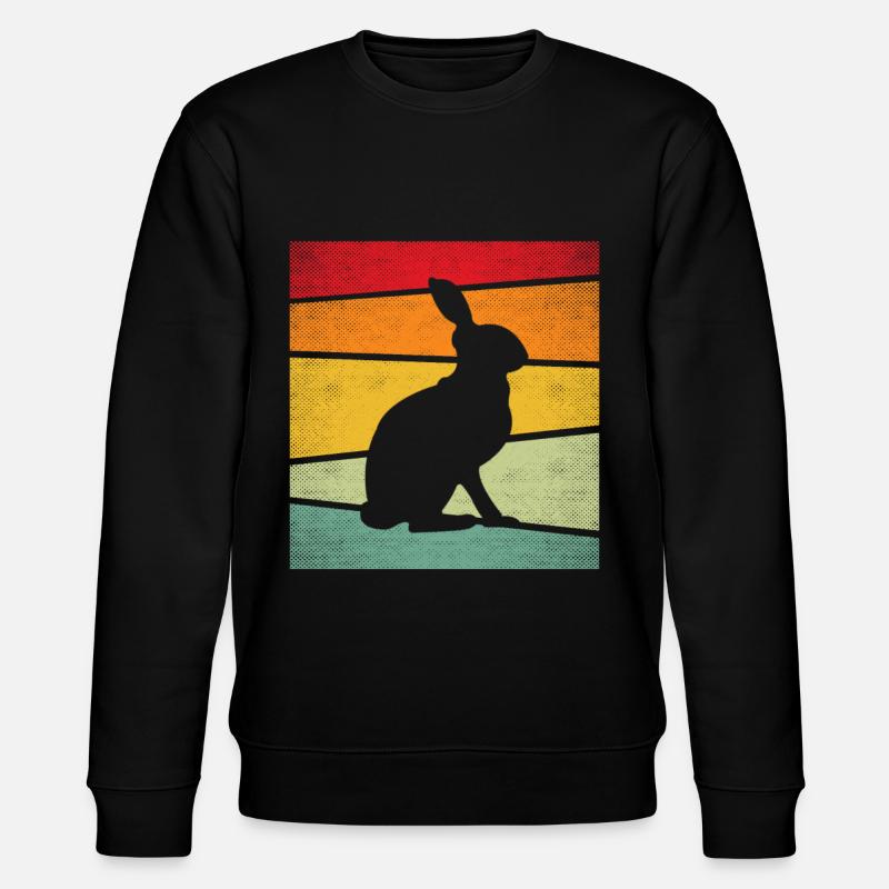 Hase Retro - Stanley/Stella Unisex Bio-Sweatshirt CHANGER  - Schwarz