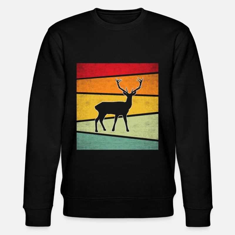 Hirsch Retro - Stanley/Stella CHANGER Unisex Organic Sweatshirt - black