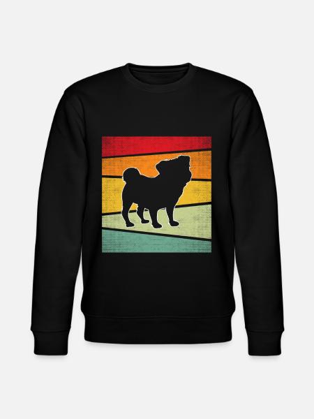 Mops Retro - Stanley/Stella Unisex Bio-Sweatshirt CHANGER  - Schwarz