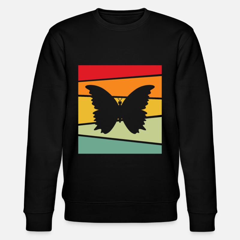 Schmetterling Retro - Stanley/Stella Unisex Bio-Sweatshirt CHANGER  - Schwarz