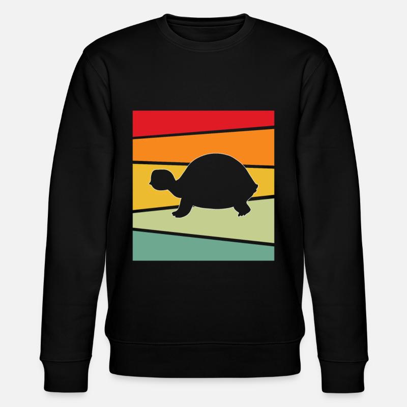 Schildkröte Retro - Stanley/Stella Unisex Bio-Sweatshirt CHANGER  - Schwarz
