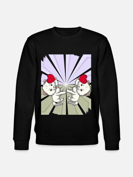 Heart Cats Congratulations Birthday - Stanley/Stella CHANGER Unisex Organic Sweatshirt - black