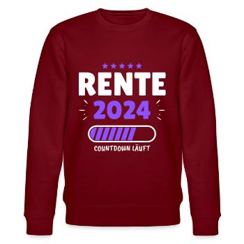 Rente 2024 - Der Countdown läuft! Das lustige - Stanley/Stella Unisex Bio-Sweatshirt CHANGER  - Burgunderrot - Vorne - Nik (191cm) & Marisol (170cm)