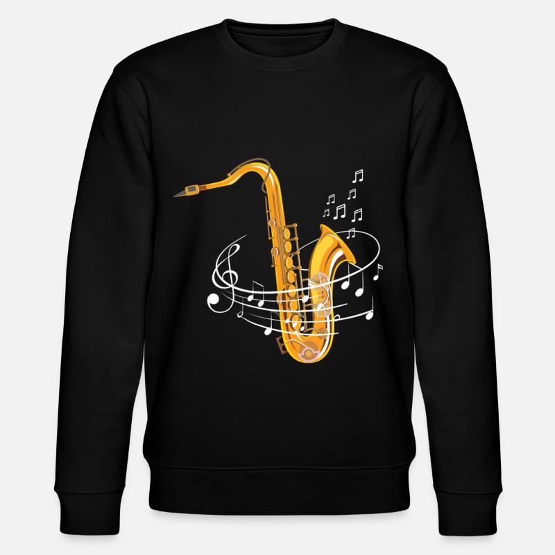 Saxophonist Colorful Music Notes For Saxophone Pla - Stanley/Stella CHANGER Unisex Organic Sweatshirt - black