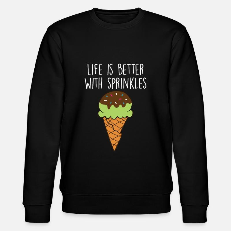 Lustiges Eiscreme-Zitat - Stanley/Stella Unisex Bio-Sweatshirt CHANGER  - Schwarz