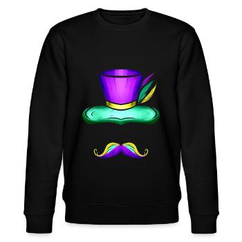 Chapeau et moustache pour Mardi Gras - Sweat bio CHANGER Stanley/Stella Unisexe - noir - Devant - Nik (191cm) & Marisol (170cm)