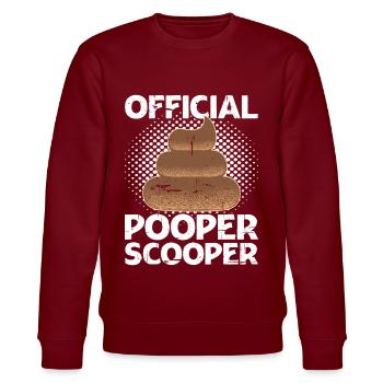 Official Pooper Scooper 23 - Stanley/Stella Unisex Bio-Sweatshirt CHANGER  - Burgunderrot - Vorne - Nik (191cm) & Marisol (170cm)
