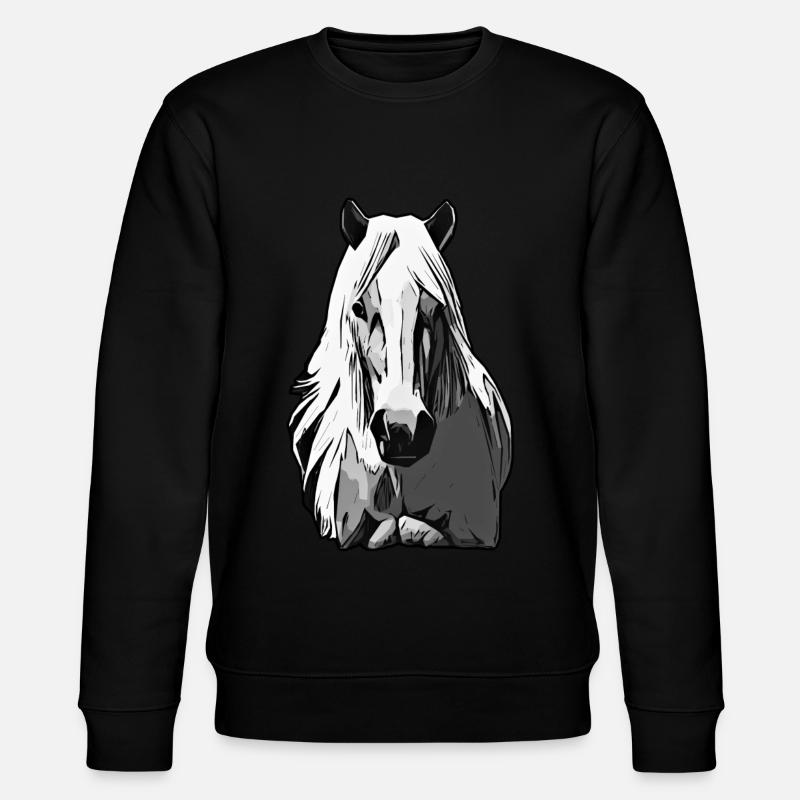Pferd Tier Motiv - Stanley/Stella Unisex Bio-Sweatshirt CHANGER  - Schwarz