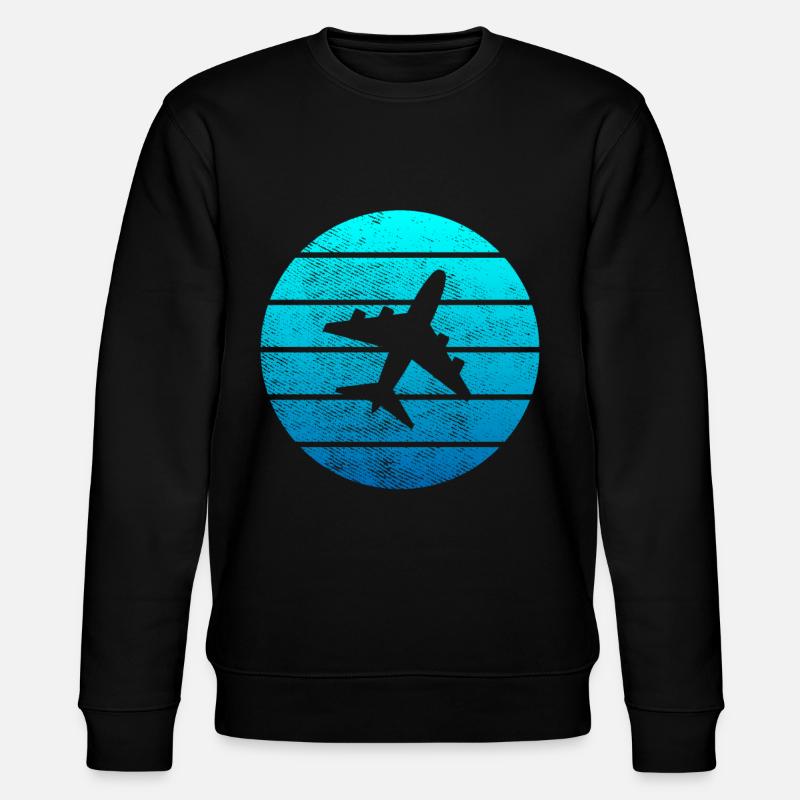Flugzeug - Stanley/Stella Unisex Bio-Sweatshirt CHANGER  - Schwarz