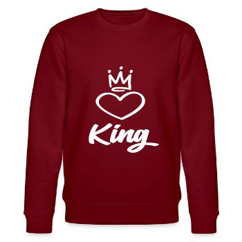 King - Stanley/Stella Unisex Bio-Sweatshirt CHANGER  - Burgunderrot - Vorne - Nik (191cm) & Marisol (170cm)