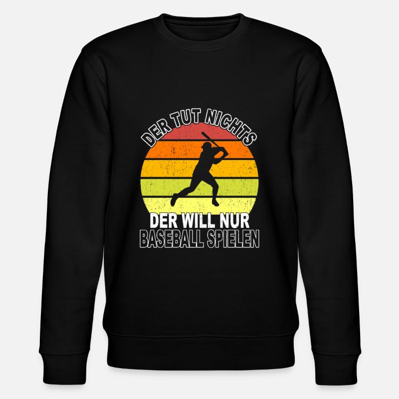 Baseball Spruch - Stanley/Stella Unisex Bio-Sweatshirt CHANGER  - Schwarz