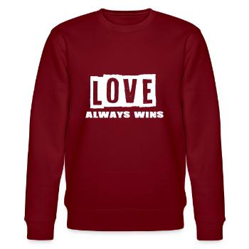 Love - Stanley/Stella Unisex Bio-Sweatshirt CHANGER  - Burgunderrot - Vorne - Nik (191cm) & Marisol (170cm)