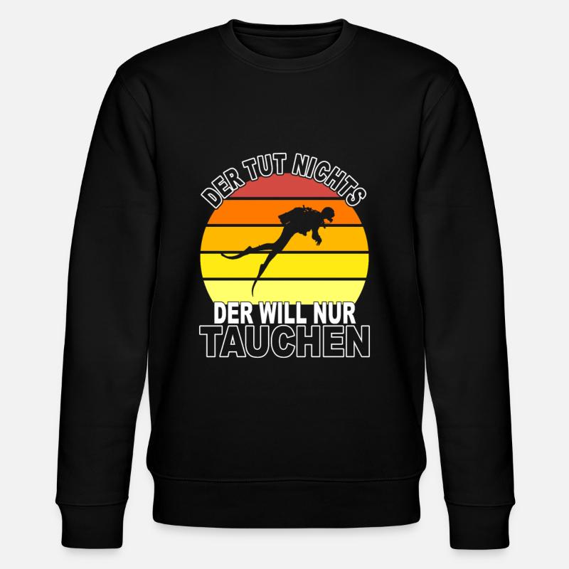 Tauchen Spruch - Stanley/Stella Unisex Bio-Sweatshirt CHANGER  - Schwarz