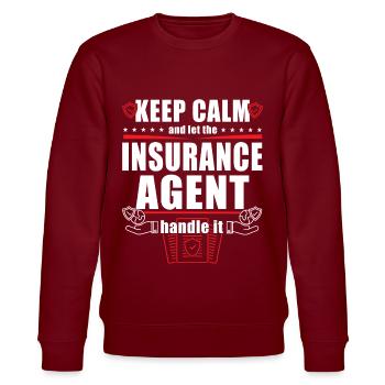 Funny Insurance Sales Representative - Stanley/Stella CHANGER Unisex Organic Sweatshirt - burgundy - Front - Nik (191cm) & Marisol (170cm)