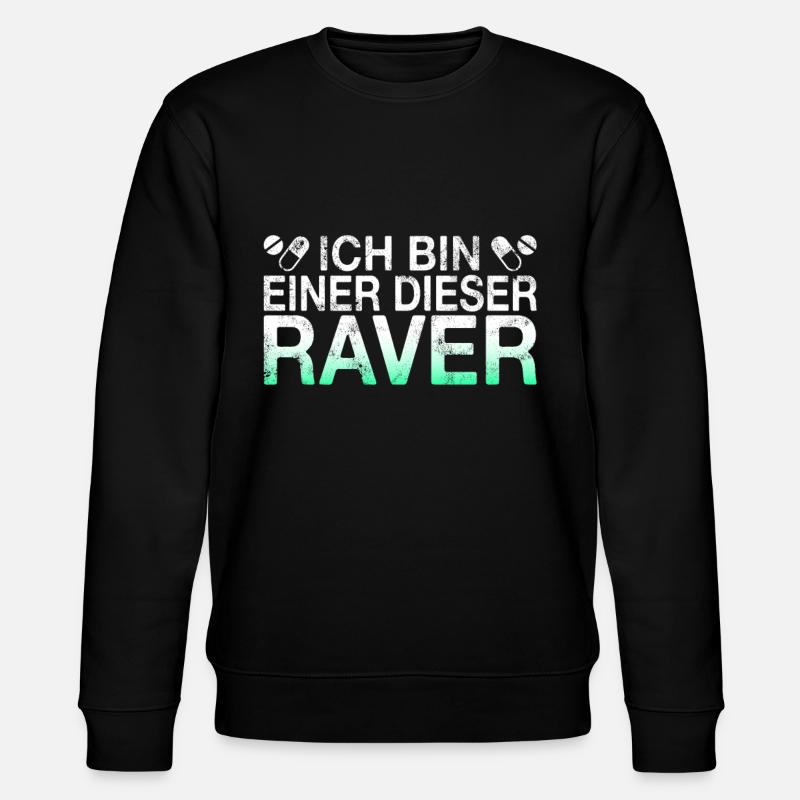 Raven Raver Spruch - Stanley/Stella Unisex Bio-Sweatshirt CHANGER  - Schwarz