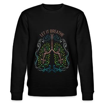 Logo Let It Breath - Poumon vert hors des arbres pour - Sweat bio CHANGER Stanley/Stella Unisexe - noir - Devant - Nik (191cm) & Marisol (170cm)