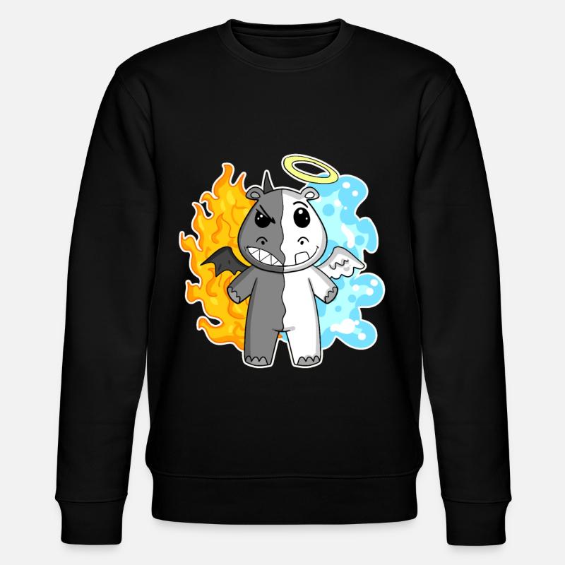 Hippo - Ange et Diable - Sweat bio CHANGER Stanley/Stella Unisexe - noir