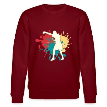 Boxen - Stanley/Stella Unisex Bio-Sweatshirt CHANGER  - Burgunderrot - Vorne - Nik (191cm) & Marisol (170cm)