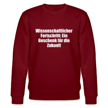 Wissenschaft - Wissenschaftlicher Fortschritt: - Stanley/Stella Unisex Bio-Sweatshirt CHANGER  - Burgunderrot - Vorne - Nik (191cm) & Marisol (170cm)