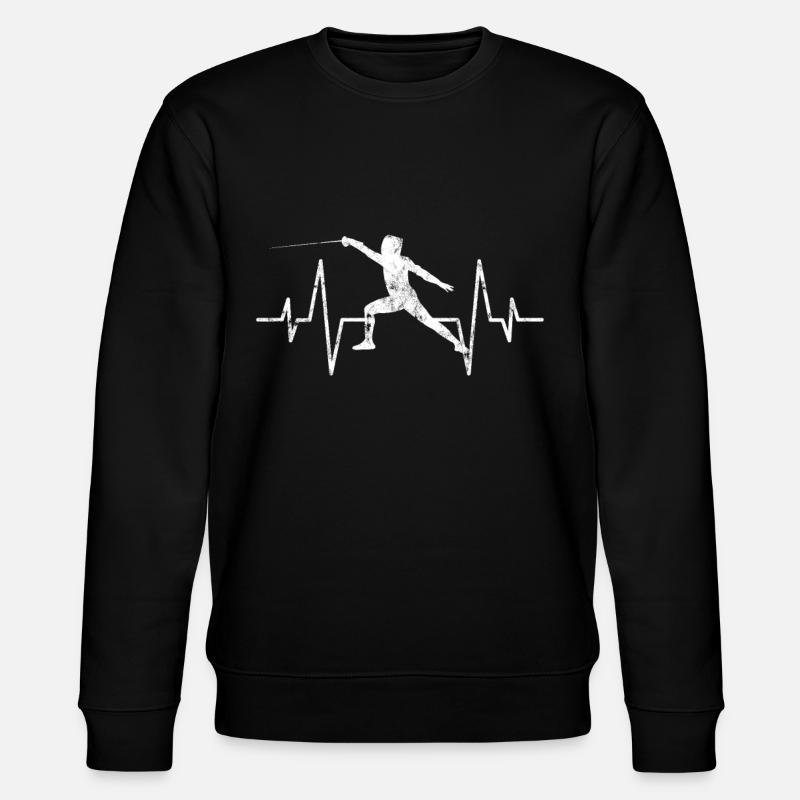 Fechten Herzschlag - Stanley/Stella Unisex Bio-Sweatshirt CHANGER - Schwarz