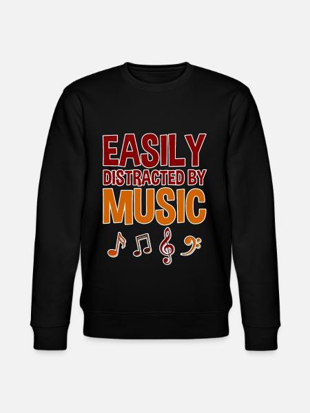 Easily Distracted By Music 4 - Stanley/Stella CHANGER Unisex Organic Sweatshirt - black