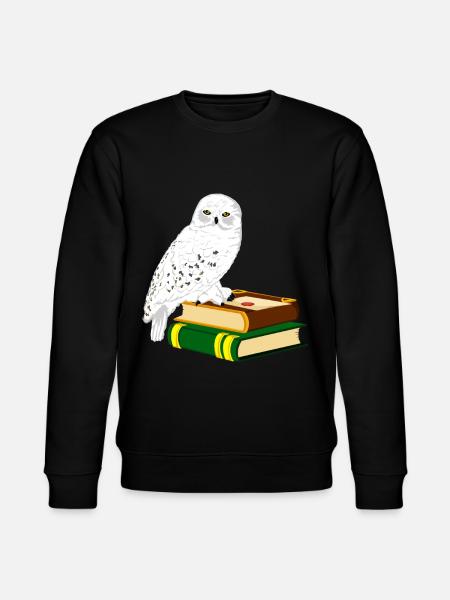 Schneeeule Bücher Zauberei - Stanley/Stella Unisex Bio-Sweatshirt CHANGER - Schwarz