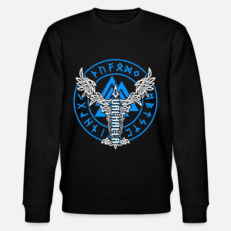 Valhalla Viking Raven Wotansknoten - Stanley/Stella CHANGER Unisex Organic Sweatshirt - black